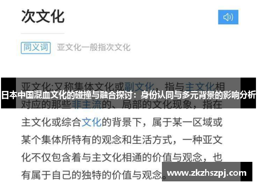 日本中国混血文化的碰撞与融合探讨：身份认同与多元背景的影响分析